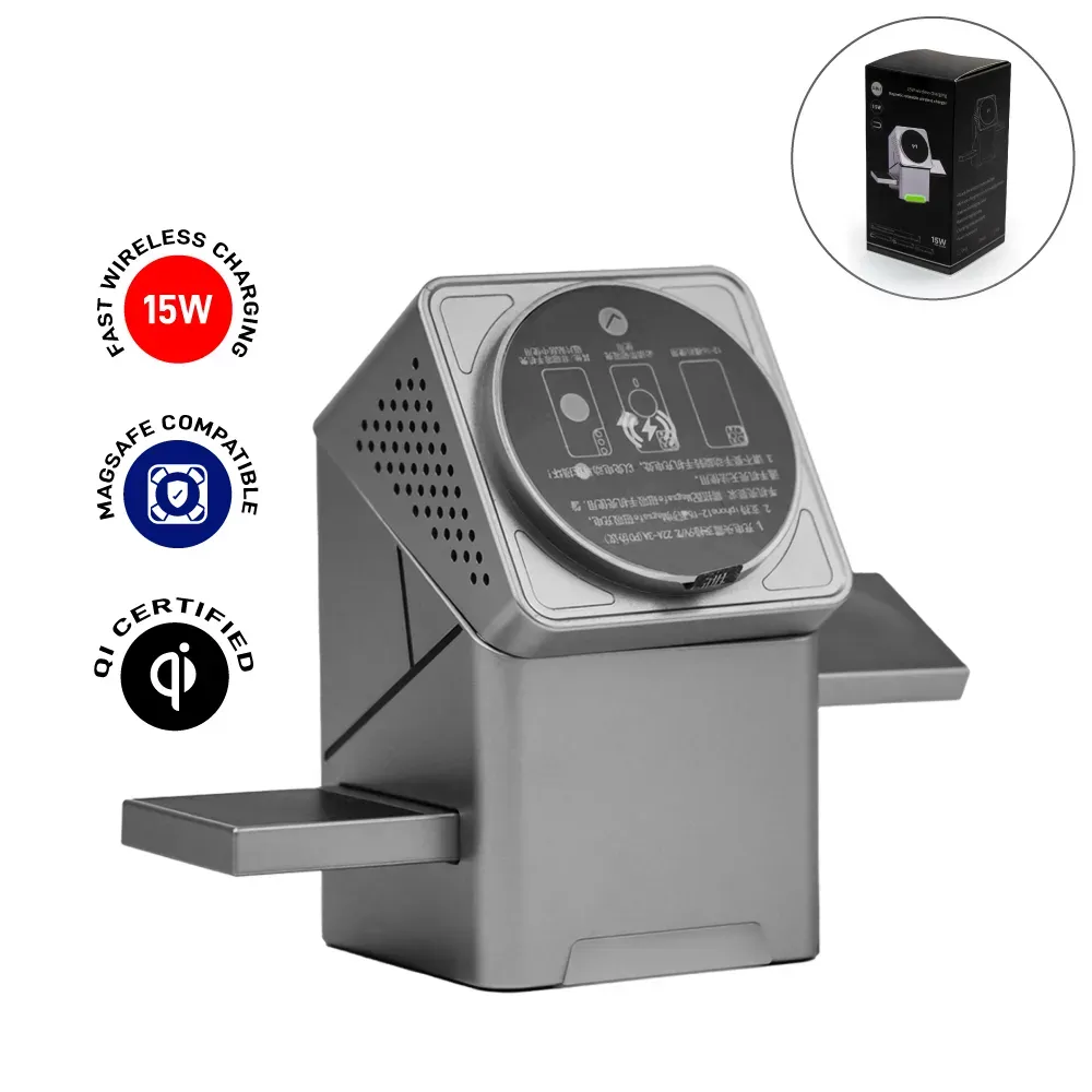 3-in-1 Rotating Wireless Charging Station 15W Fast Charging