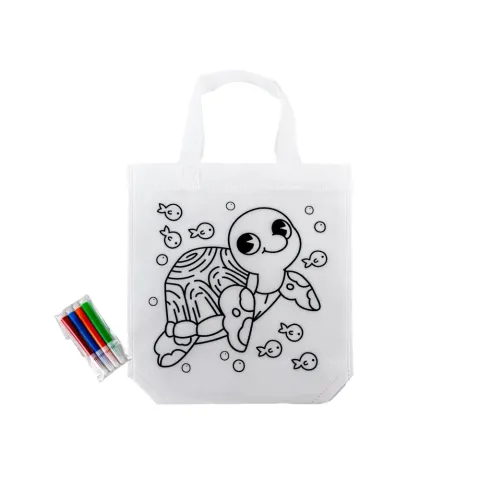 Mini Non-woven Bags 100GSM with 4Color Markers & Imprinted Turtle Outline