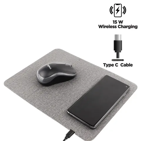 Fast Wireless Charging Mousepad in 15W, Foldable Design Type-C