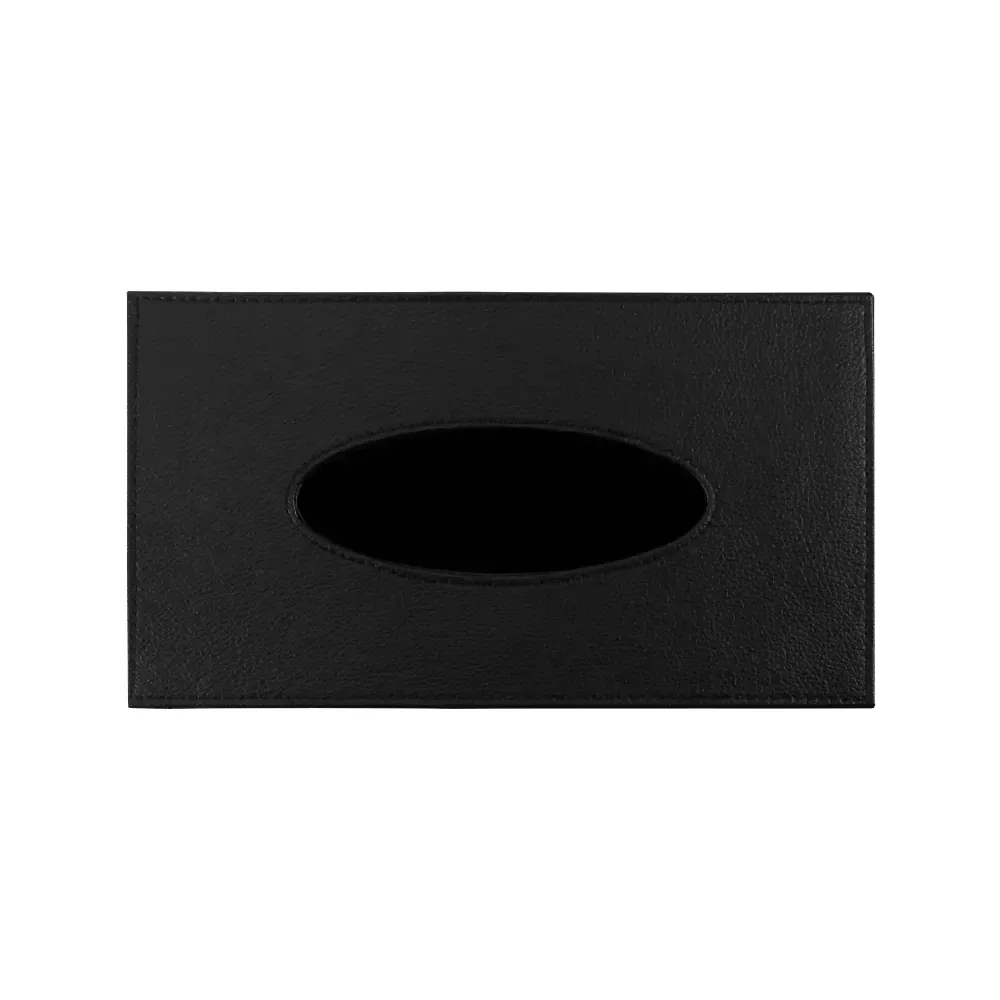 Tissue Box in PU Leather Material Black Color