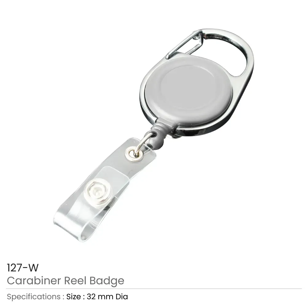 Reel Badges with Carabiner and Belt Clip