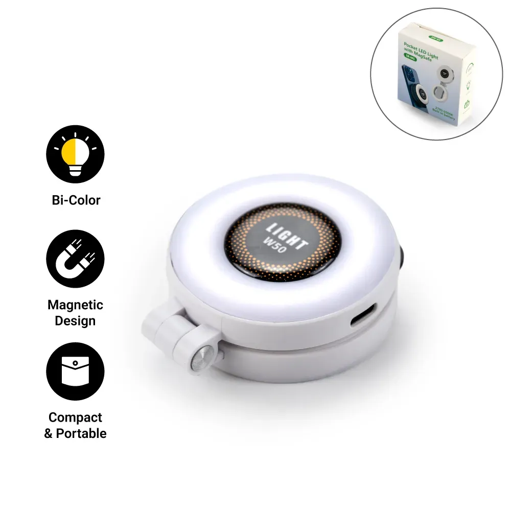 Pocket Selfie Ring Light with MagSafe, Bi-Color LED, 180° Flip Design