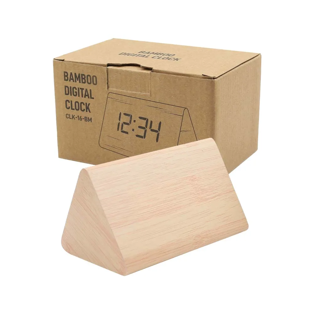 Triangular Wooden Desk Clock