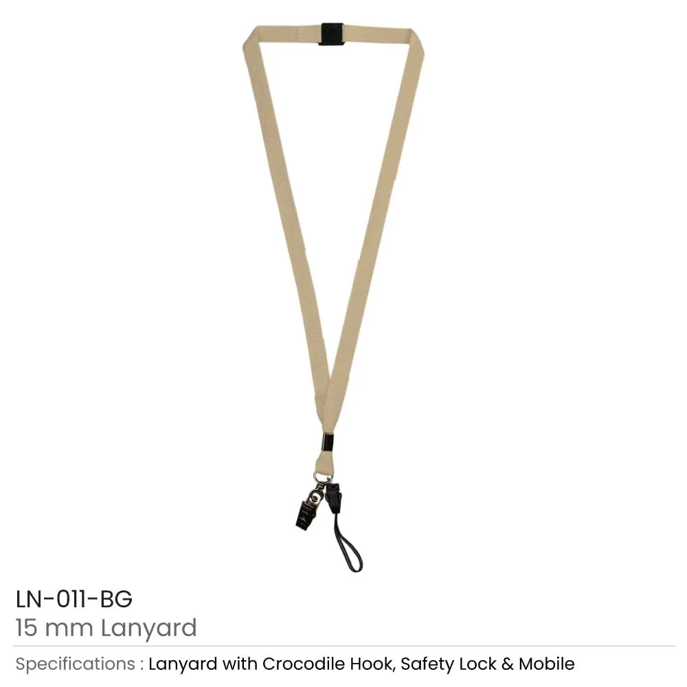 Lanyards with Crocodile Hook, Mobile Holders & Safety Lock