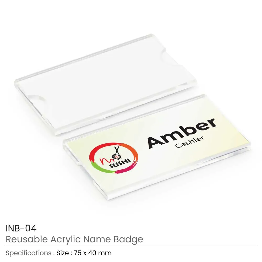 Reusable Acrylic Name Badges