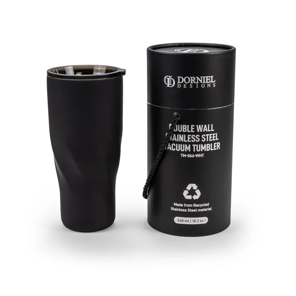 Dorniel Designs Tumblers with Transparent Lid, Recycled Stainless Steel - 540ml
