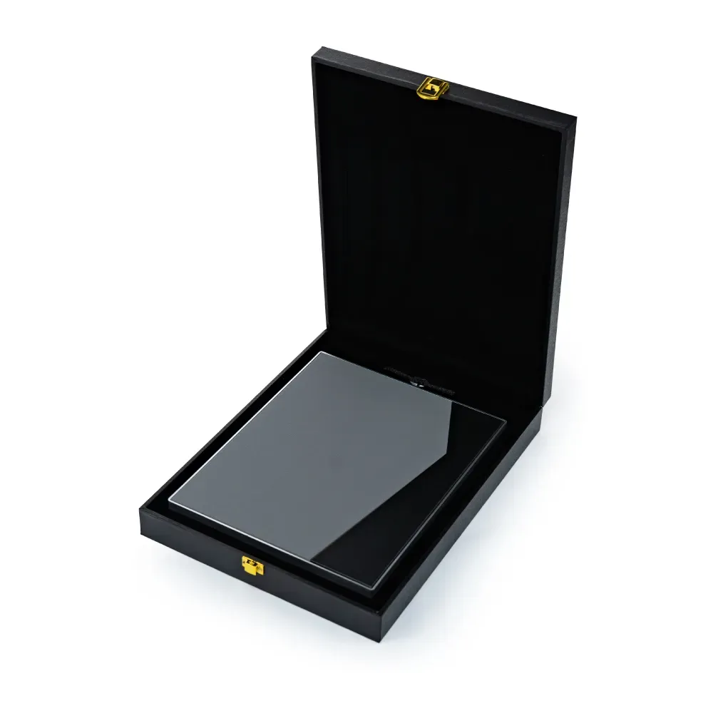 Two-Toned PU Leather Awards with Aluminum Frame & Stand – B5 Size in Luxury Box