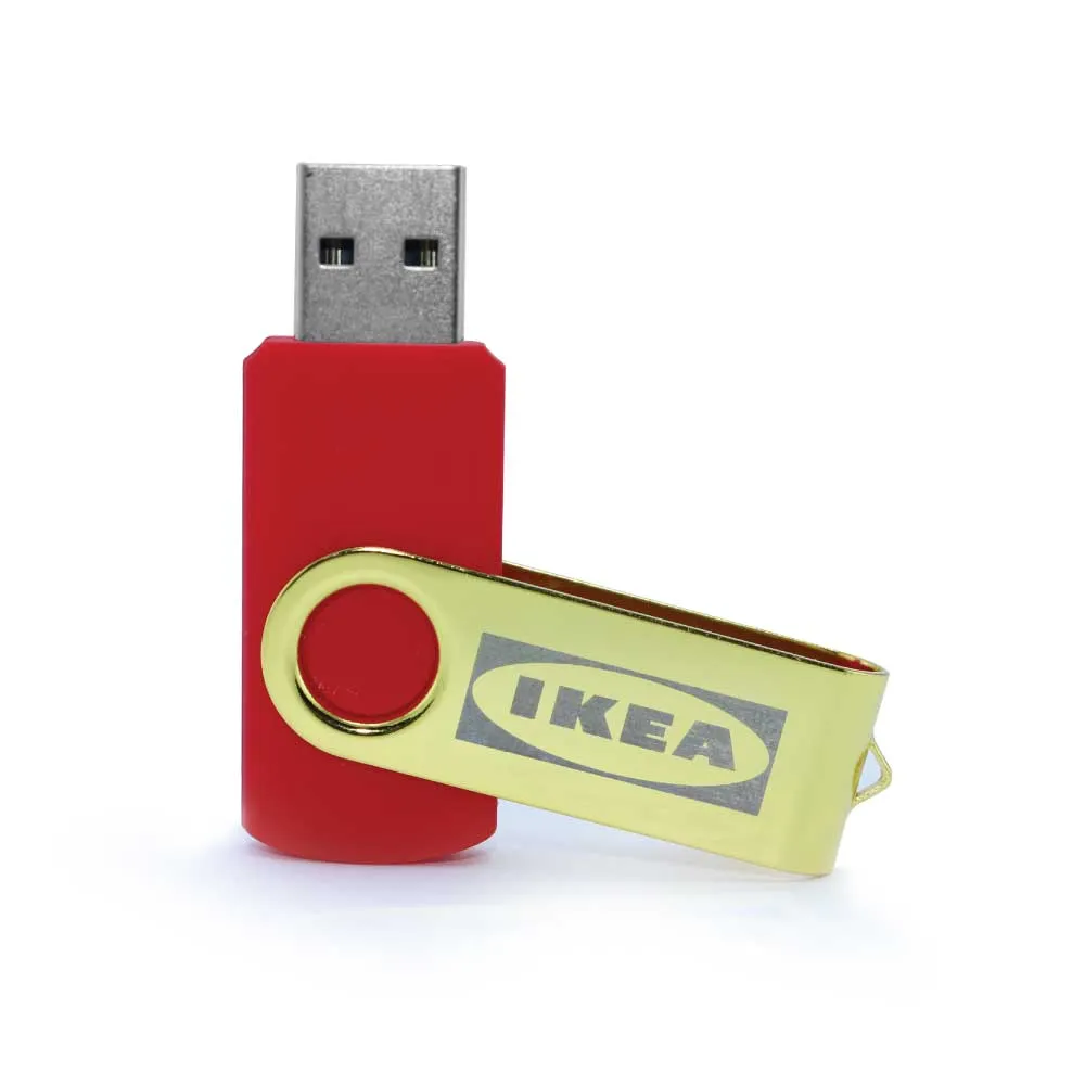 Shiny Gold Swivel USB Flash Drives