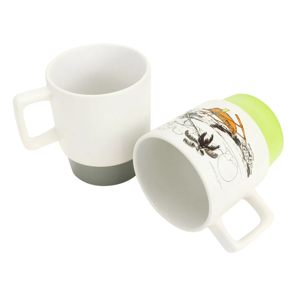 Ceramic Mugs with Bottom Clay in 12 Oz, Matte Finish