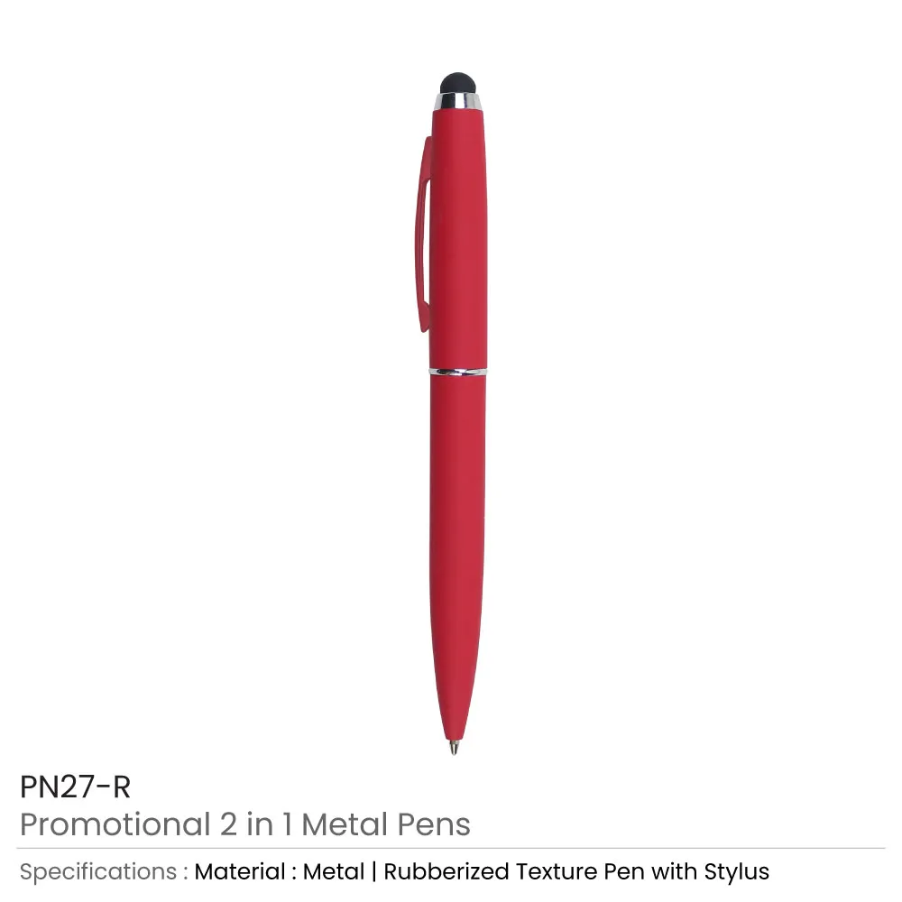 Stylus Metal Pens Rubberized & Twist-action