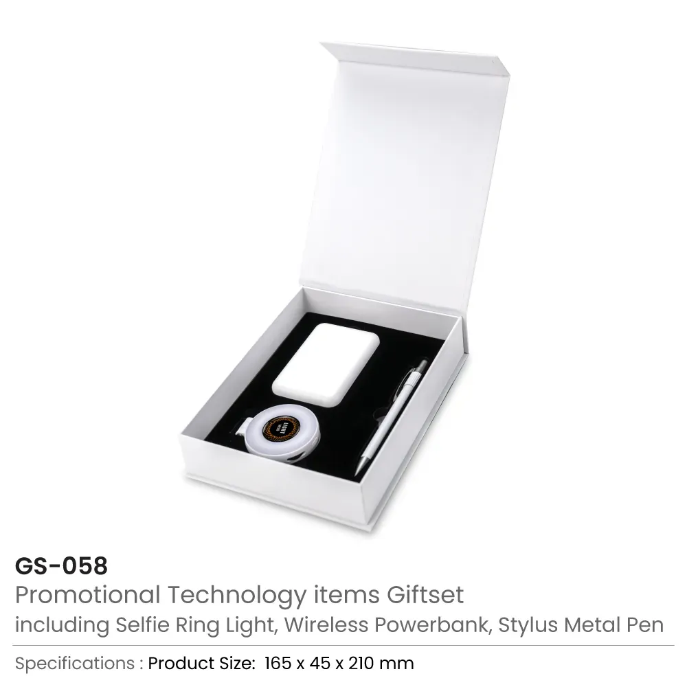 Technology Items Gift Set in White Magnetic Closure Gift Box