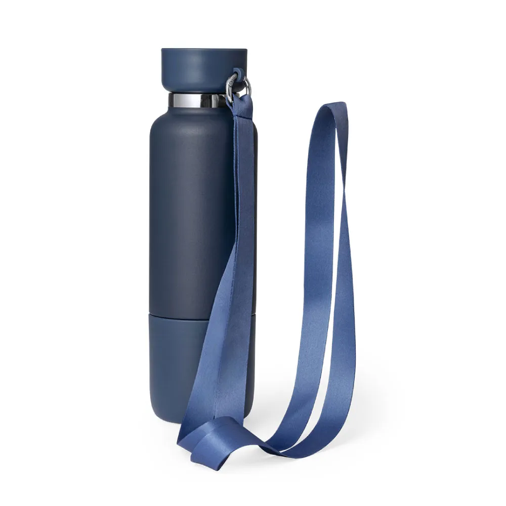 Multi-function SS Bottles, Double Wall, Base Cup, Lanyard, 500ml - Ramadan Gifts