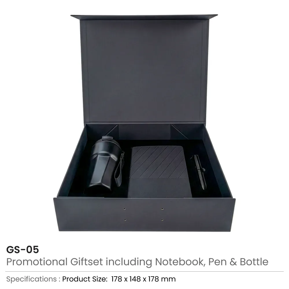 Premium Corporate Gift Sets in Black Magnetic Closure Gift Box