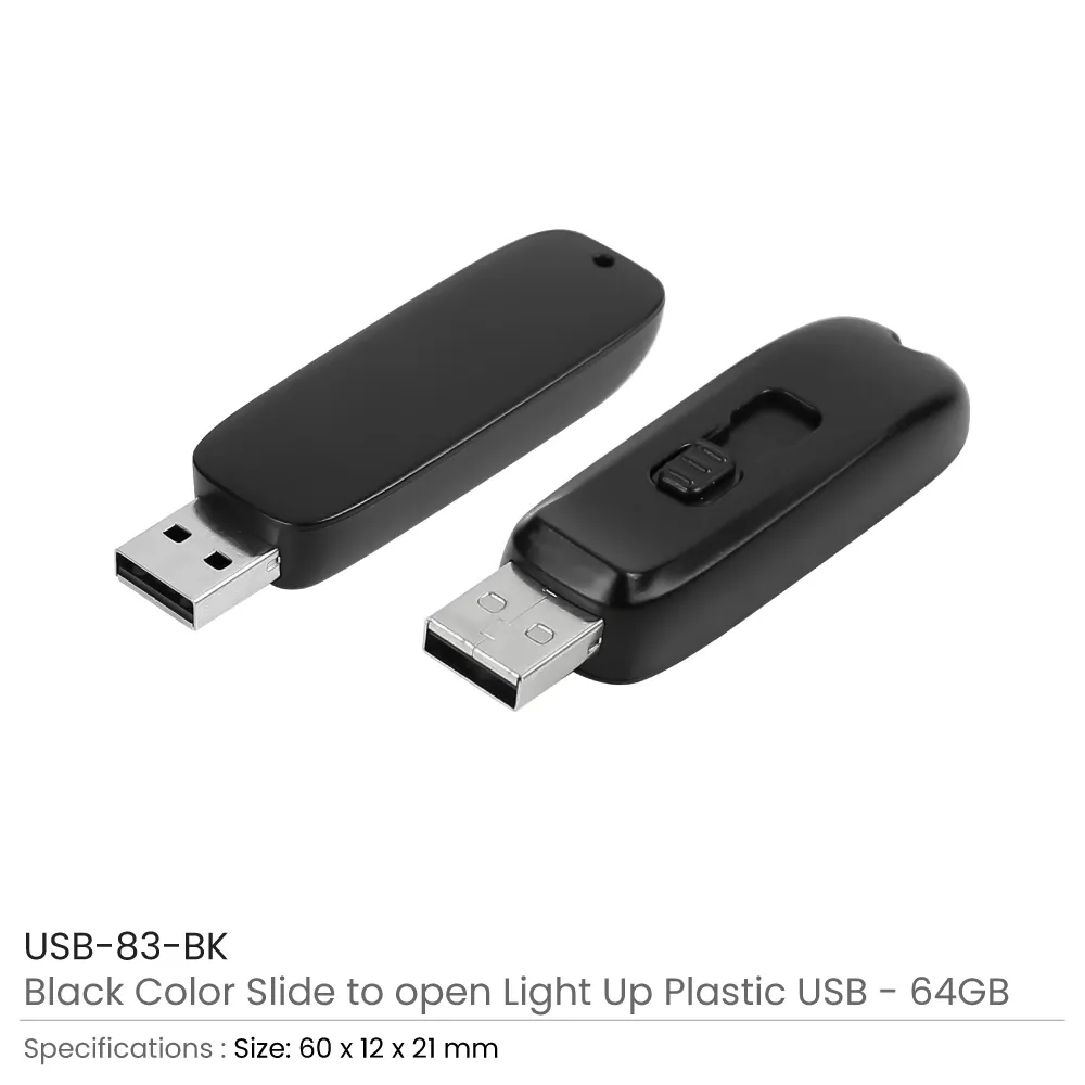 Light-Up LED Logo USB with Slide Button 64GB V. 3.0