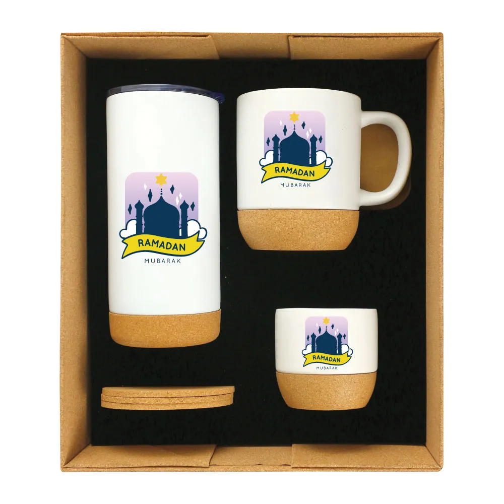 Cork Drinkware Ramadan Gift Sets in a Cardboard Gift Box