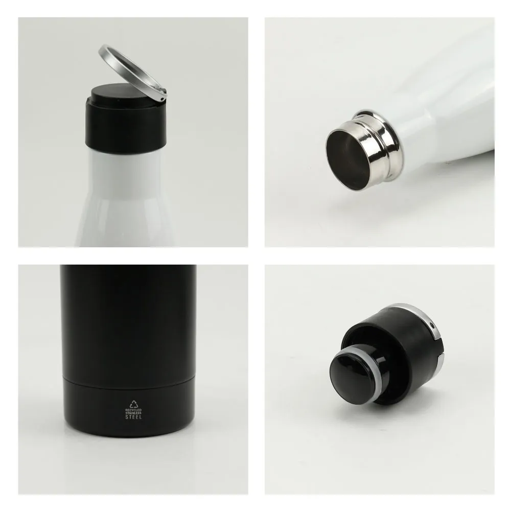 Double Wall SS Bottles, Twist-off Lid, SS Foldable Handle, 500ml
