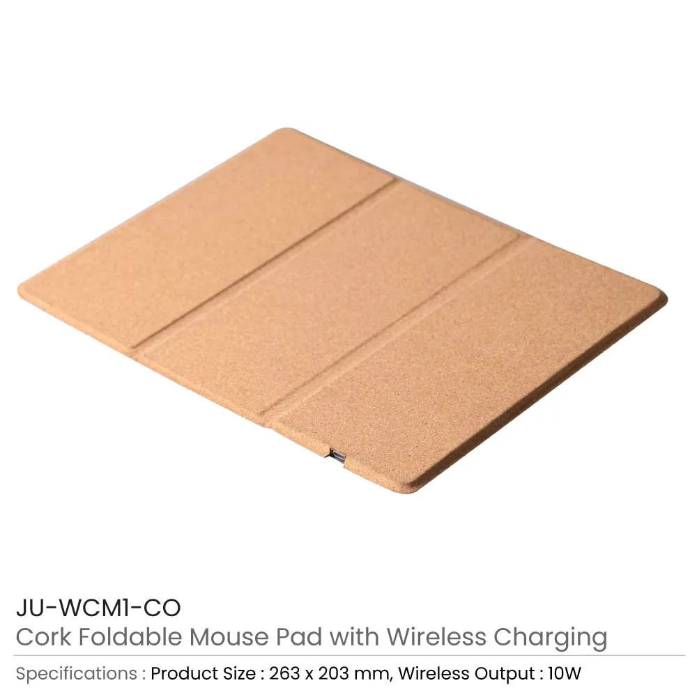 Cork Foldable Mousepads with 15W Wireless Charging Type-C