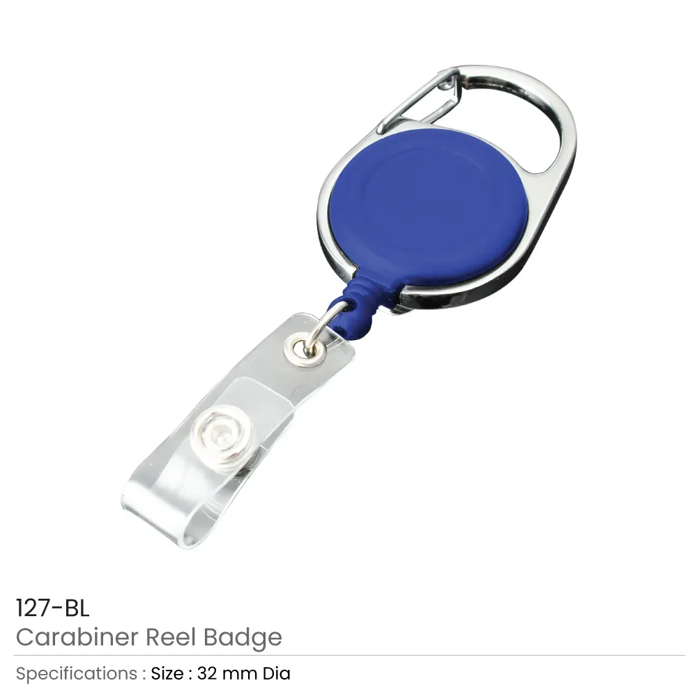 Reel Badges with Carabiner and Belt Clip