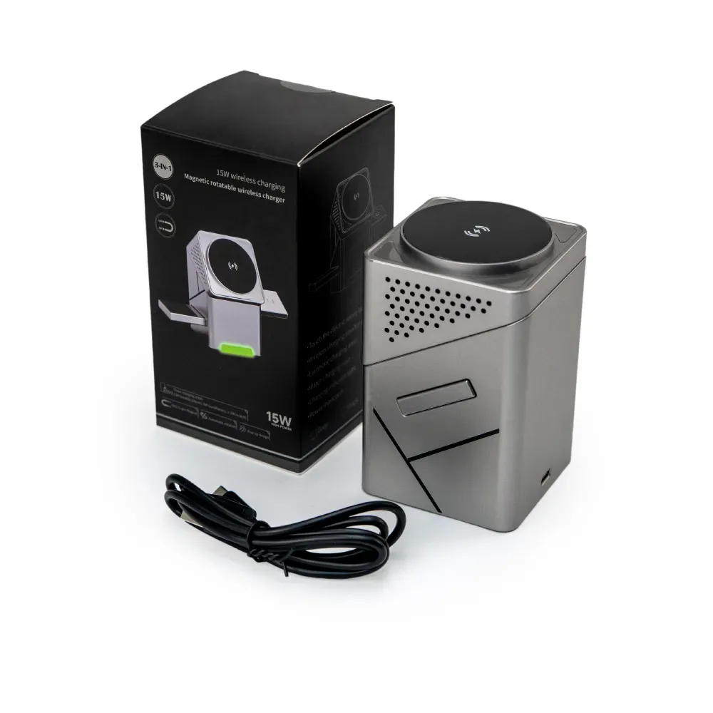 3-in-1 Rotating Wireless Charging Station 15W Fast Charging
