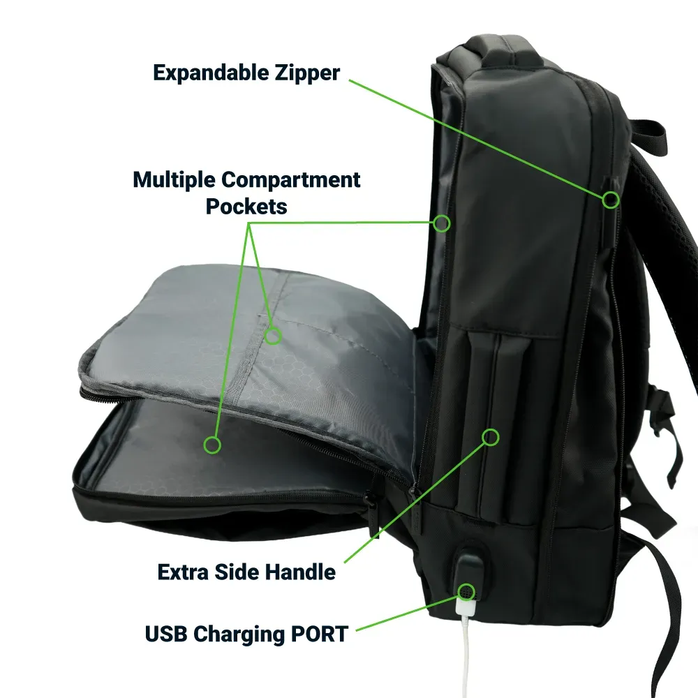 Multipurpose Expandable Travel Backpacks with USB Port