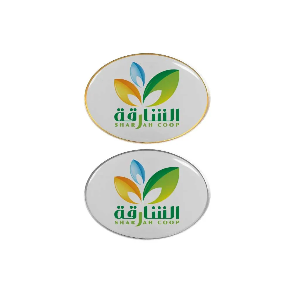 Oval Flat Metal Badges