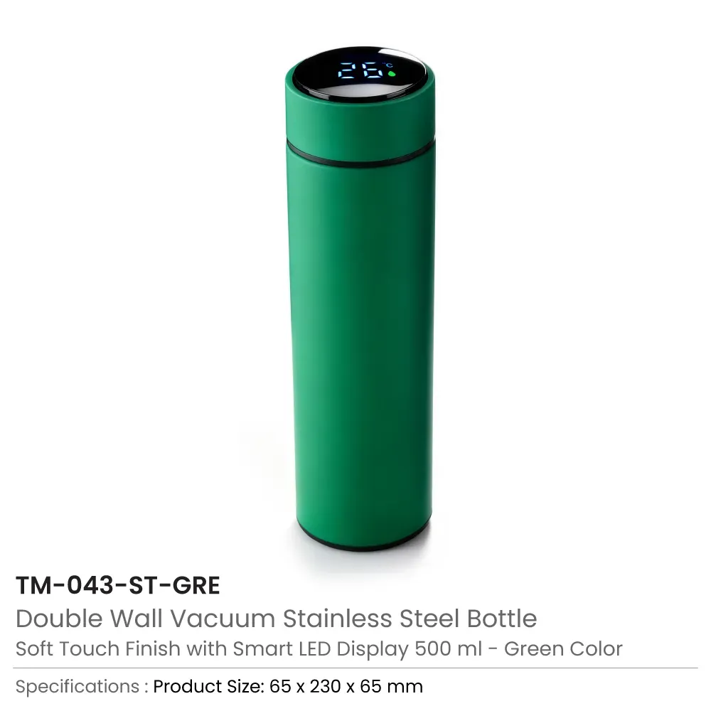 Smart Temperature LED Display Bottles in Soft Touch Finish - 500ml