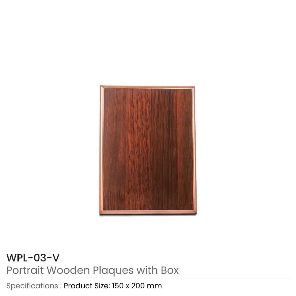 Portrait Wooden Plaques with Stand and Presentation Box