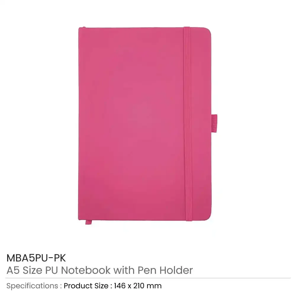A5 PU Notebooks with Pen Holder
